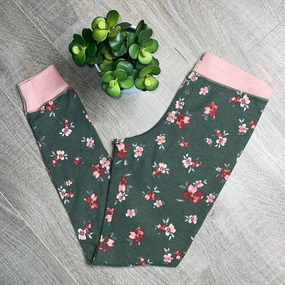NORDSTROM BP Women's Pink Green Floral Thermal Pajama Pants
